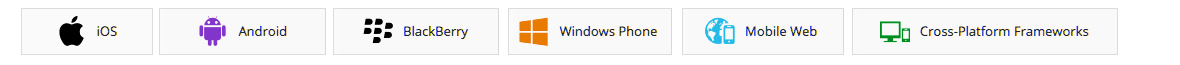Platforms iOS Android BlackBerry Windows Phone Mobile Web Cross Platform Frameworks